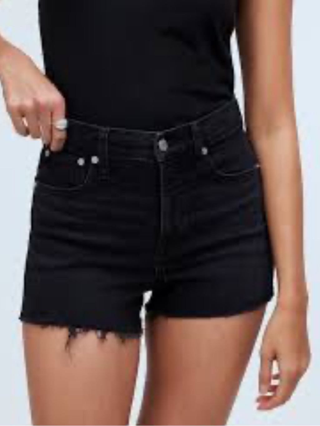 Madewell Black Denim Cutoff Shorts Casual Beach 99% Algodn Size 24